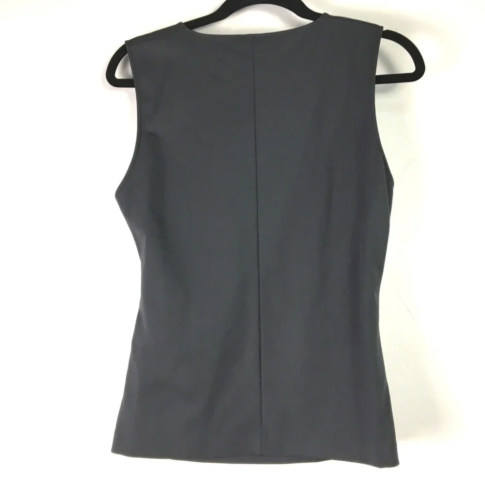 J.Crew 365 Charcoal Black Sleeveless Wrap Front V-Neck Ponte Top K2178 Size M‎